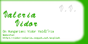 valeria vidor business card